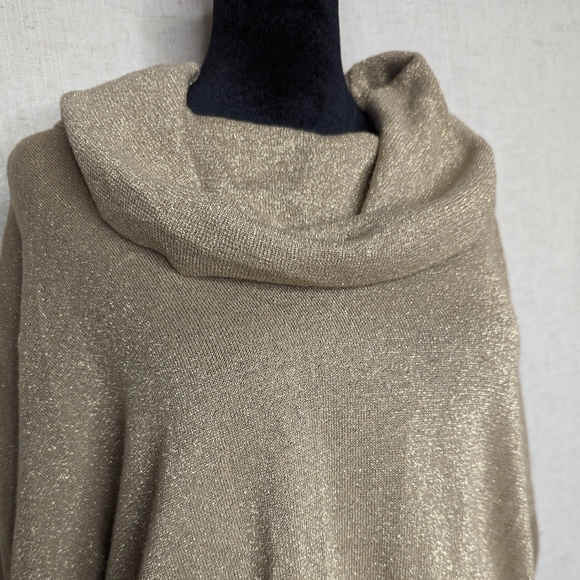 MICHAEL Michael Kors Gold Lurex Cowl Neck Dolman Sleeve Sweater Top XL - Picture 6 of 14